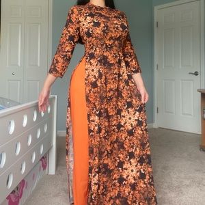 ✨Vietnamese Ao Dai Dress Floral Formal Gown